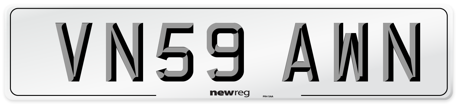 VN59 AWN Number Plate from New Reg